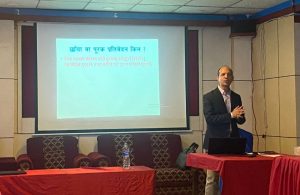 Advocate Kapil Aryal giving his presentation