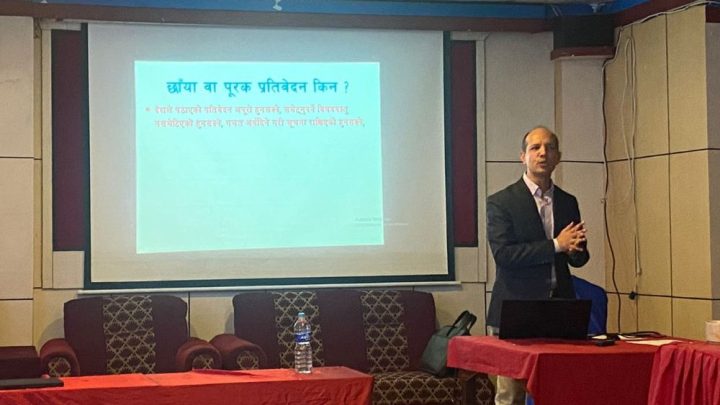 Advocate Kapil Aryal giving his presentation