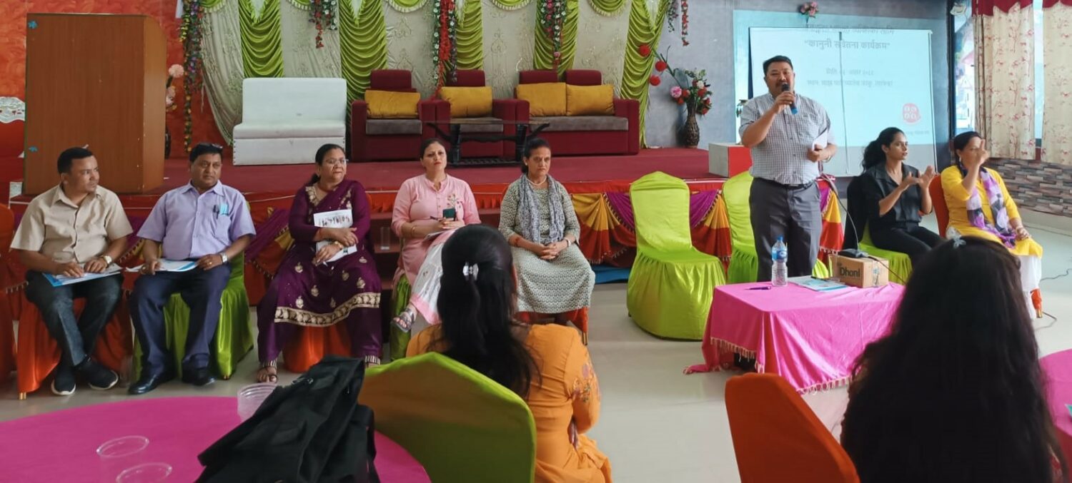 Ward chairperson Radha krishna Shrestha deliverin his speech