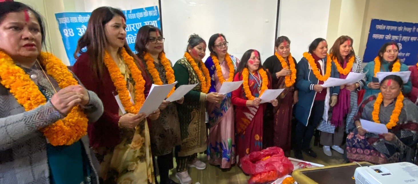 Newly elected committee taking an Oath